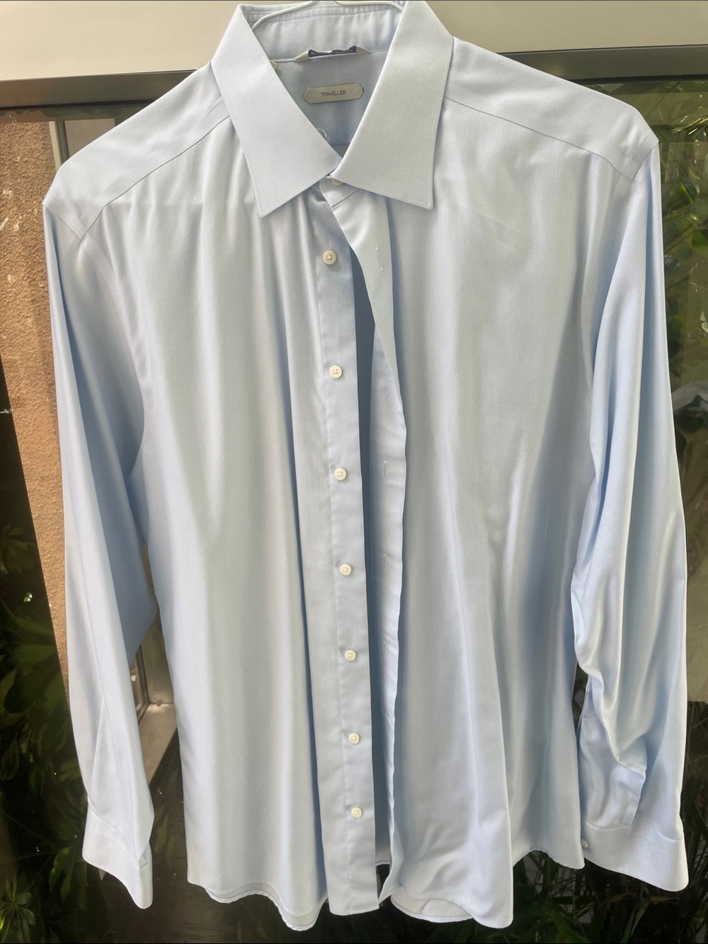 Suit Supply Traveller Blue Dress Shirt Size 43/17